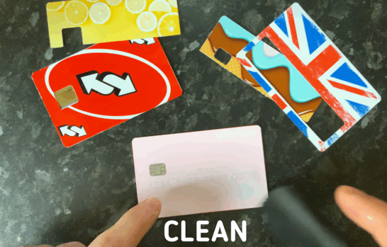 How to apply and align sticker cover to my credit / debit card  